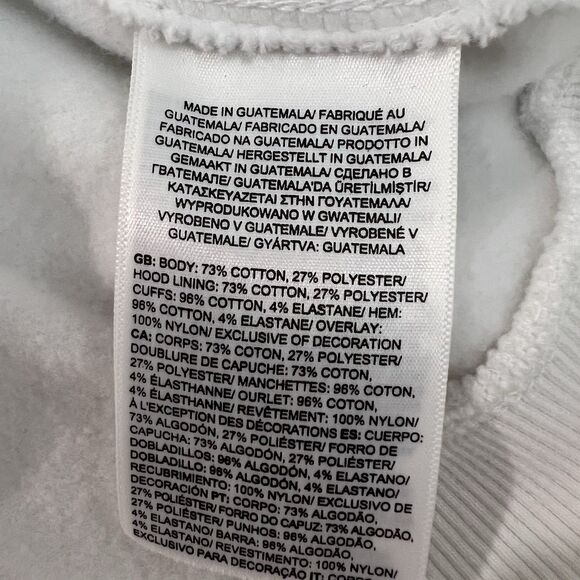 the North Face Hoodie Sweatshirt Women Sz. XS White Green Logo Cotton Pockets - Picture 8 of 14